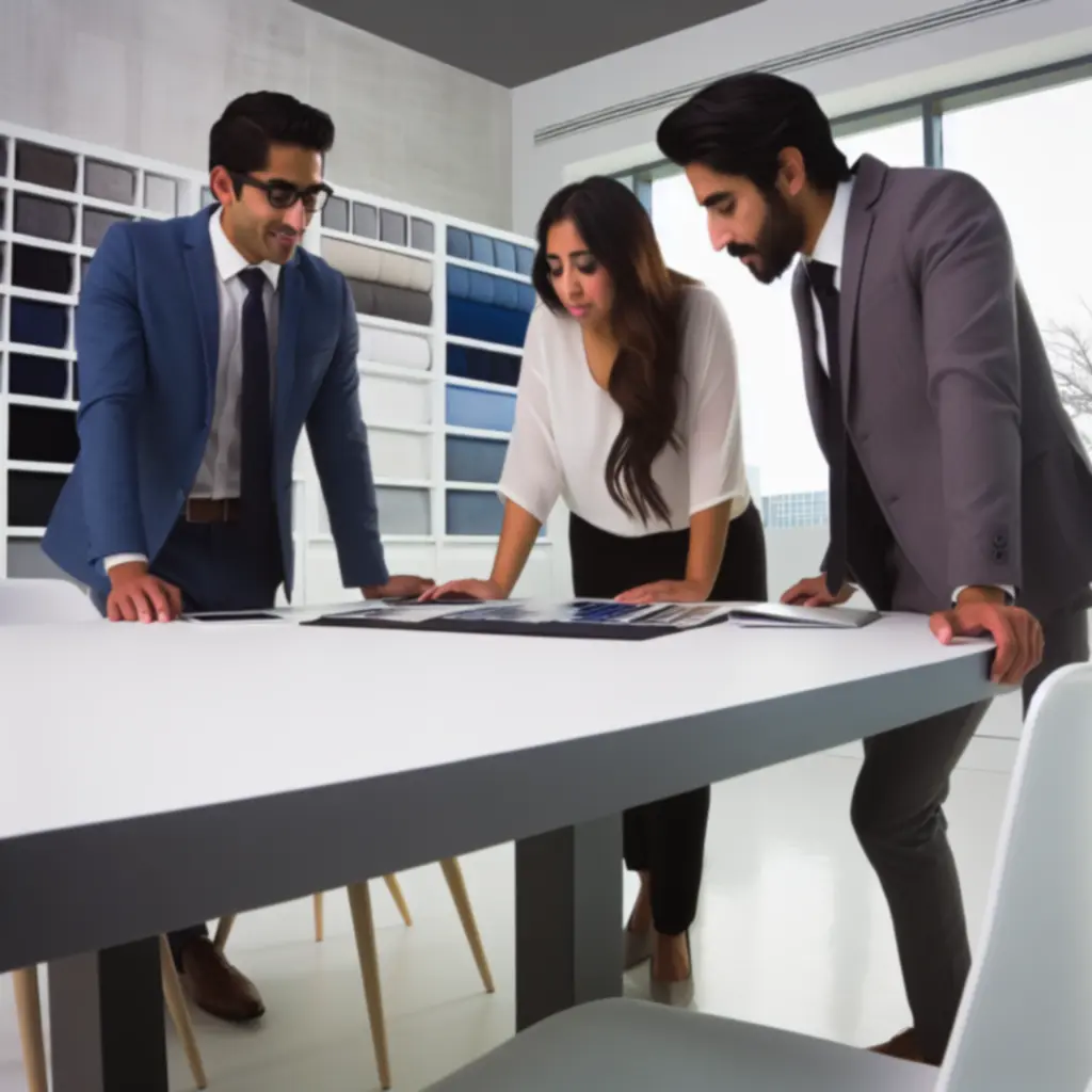 Zespół profesjonalistów podczas kolaboracji przy selekcji produktów